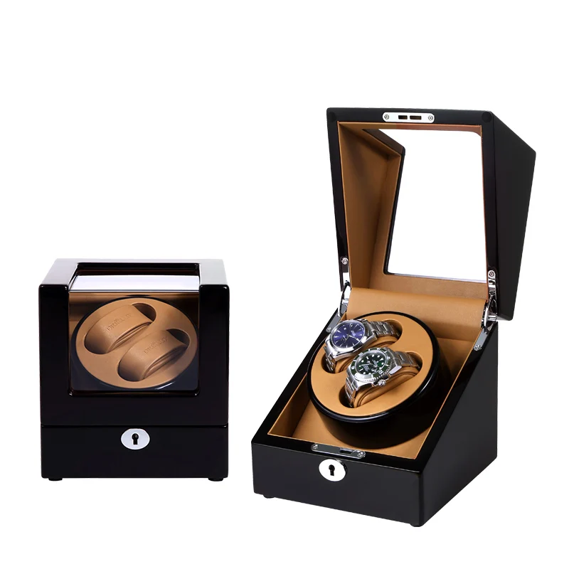 

Автоматическая деревянная коробка для намотки часов, роскошный органайзер для хранения механических часов, вращающаяся коробка, витрина д...