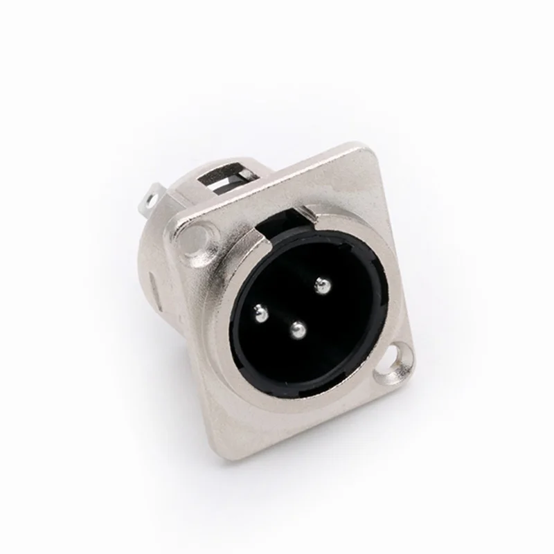 3 контактный разъем XLR штепсельная вилка тип крепления на панели квадратная форма