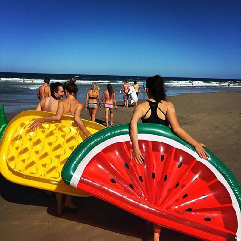 Rooxin Giant Pool Float Swimming Ring Pineapple Watermelon Inflatable Mattress Floating Row Circle Beach Party | Спорт и развлечения