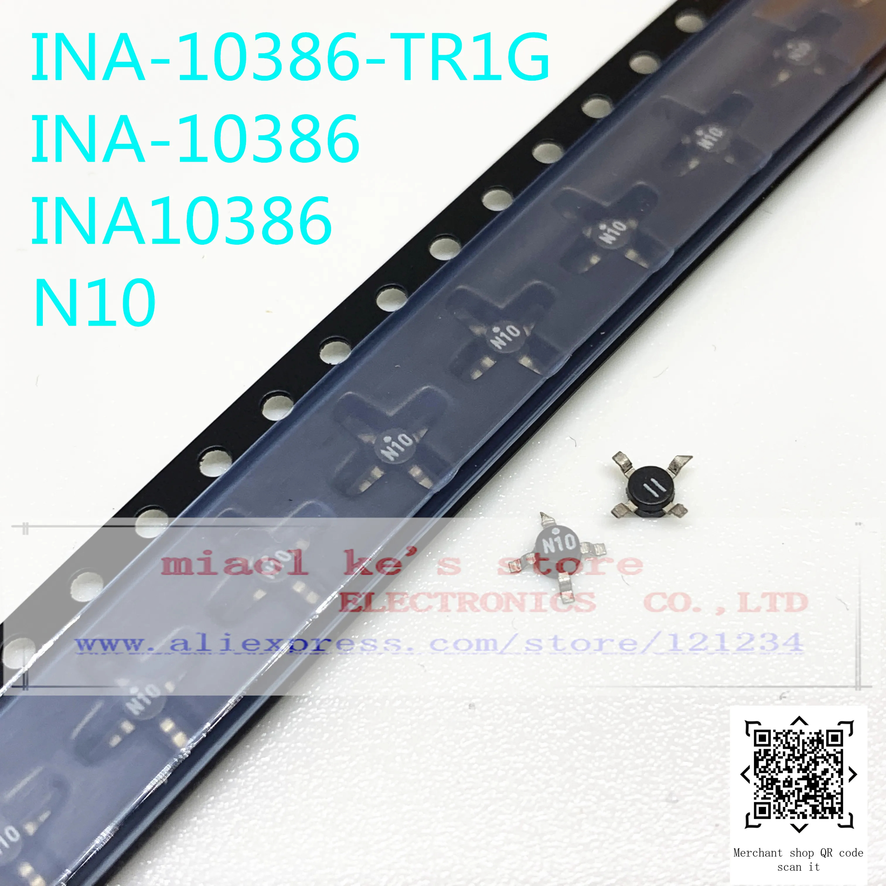

[5pcs-10pcs]100%New original: INA-10386-TR1G INA-10386 INA10386 N10 SMT-86 Low Noise, Cascadable Silicon Bipolar MMIC Amplifier