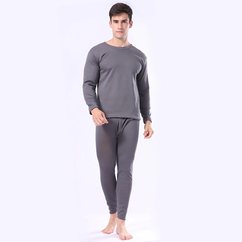 Men Dark Gray Perfering, плотные бархатные зимние комплекты термобелья для женщин, мужчин, вторая кожа, зимние теплые кальсоны для влюбленных, Термоодежда - Цвет: Men Dark Gray