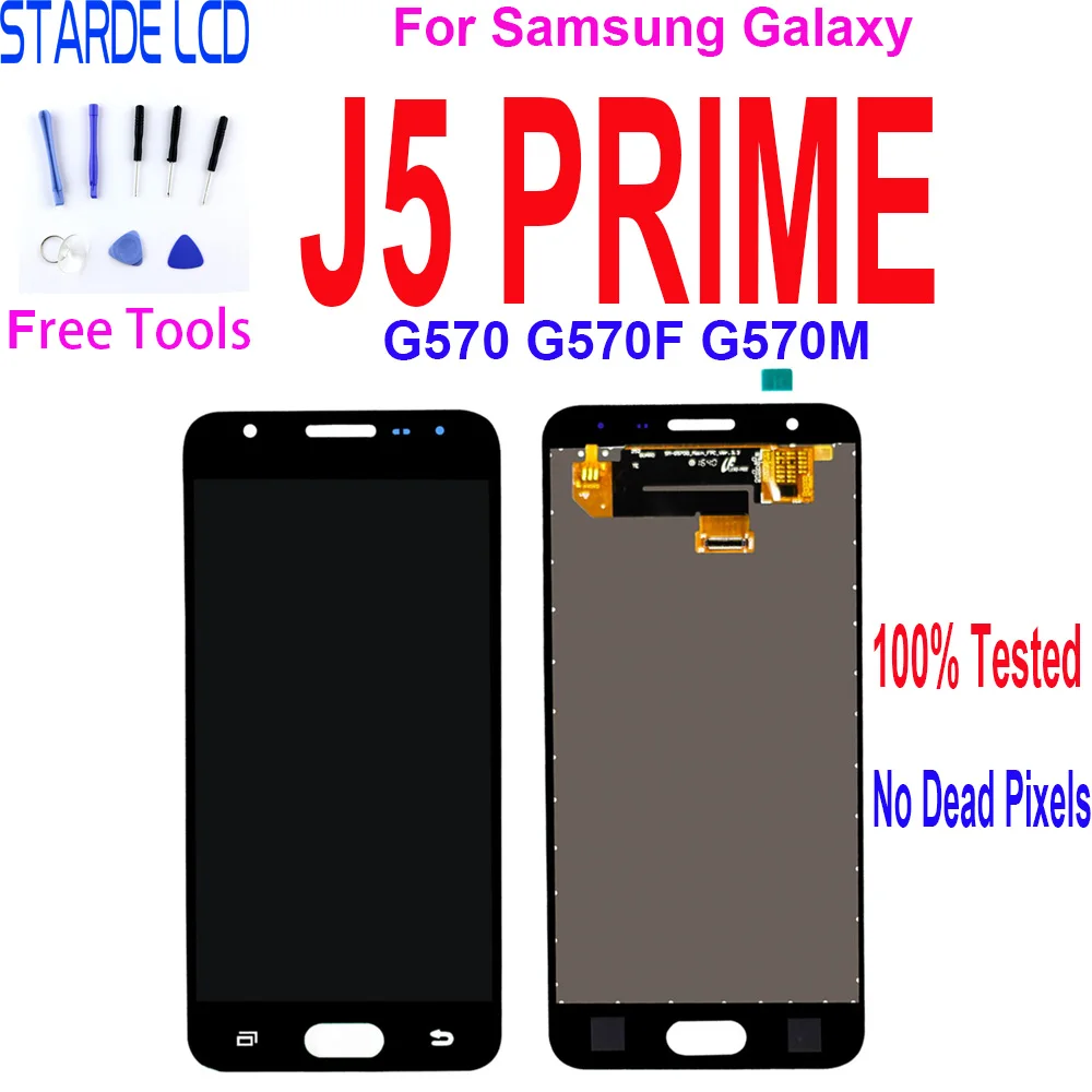 ЖК-дисплей 5,0 дюйма для Samsung Galaxy J5 Prime G570 G570F G570M, ЖК-дисплей, сенсорный экран, дигитайзер в сборе, замена