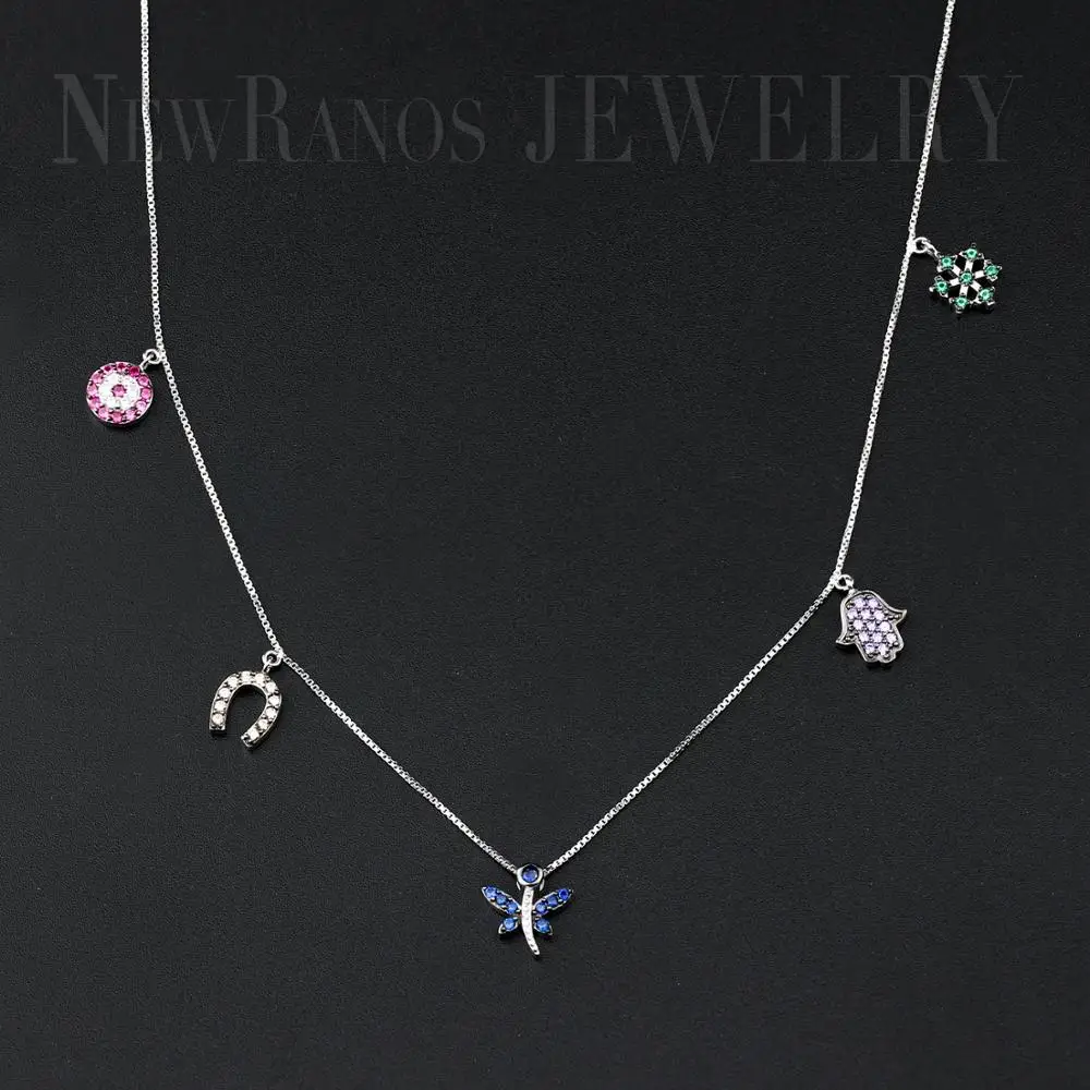 Newranos 925 Sterling Silver statement Choker necklace hand necklaces fashion collar women jewelry Personalized | Украшения и