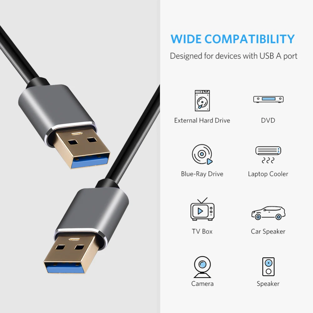 Kebidu 1 м USB к кабель Тип A папа мужчине 3 0 удлинитель для жесткого диска веб камера