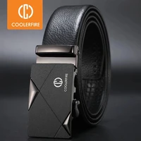 ccoolerfire men luxury brand genuine leather automatic belt high quality designer belts business trousers male belts pu zd091