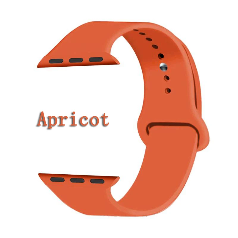 Apricot Joyozy Sports soft silicone interchangeable apple watch band 42mm 38mm 40mm 44mm for iWatch series 5/4/3/2/1 apple watch band - Цвет ремешка: Apricot