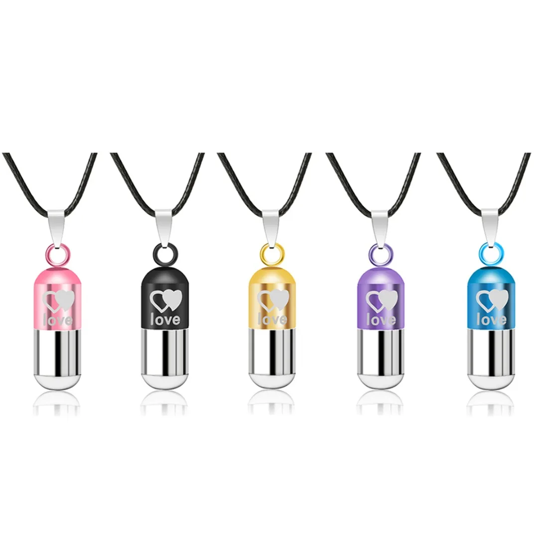 Классический ретро унисекс металлический урна кремации любовь Pill Box кулон