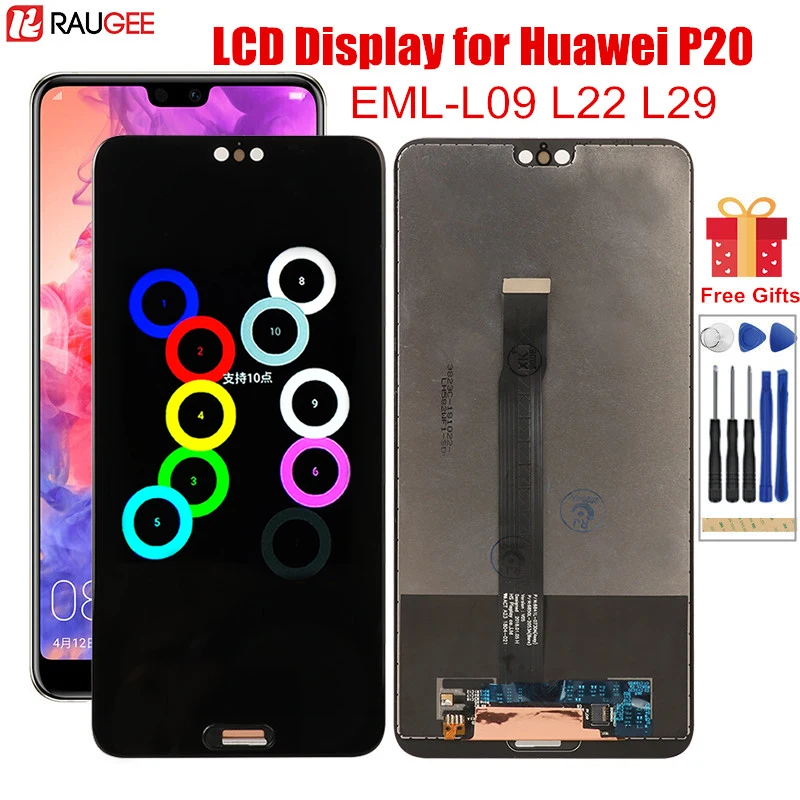 

LCD Display for Huawei P20 EML-L09 L22 L29 LCD Display Digitizer Assembly Touch Screen Replacement for Huawei P 20 Screen 5.8''