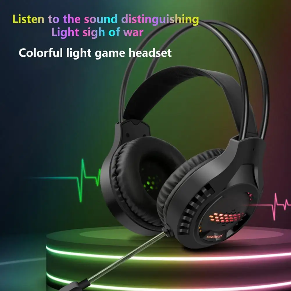 

Проводная гарнитура AK3, светящиеся проводные наушники с RGB-подсветильник кой, накладные наушники, стерео проводные Игровые наушники с микро...