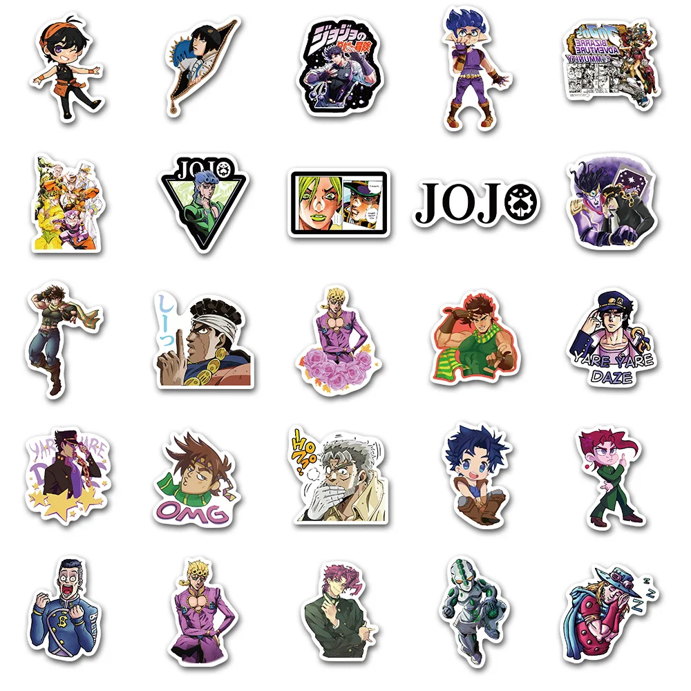 10/30/50pcs Anime JoJo Bizarre Adventure Graffiti Stickers Cosplay Accessories Pvc Waterproof Cartoon Decal Phone Sticker images - 6