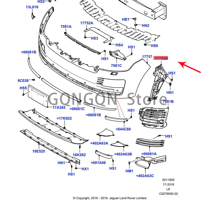 

CAR applies to 2018 administrative front bumper bracket 2013-2021lan dro ve rra nge rov er anti-collision block fixing bracket f