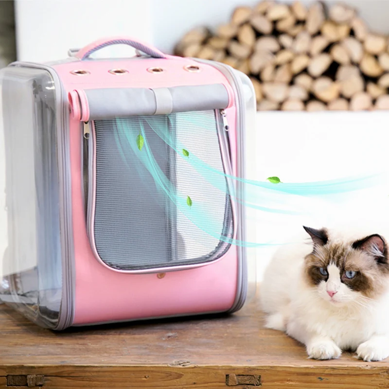 Рюкзак переноска для кошек двусторонний дышащий прозрачный рюкзак и собак