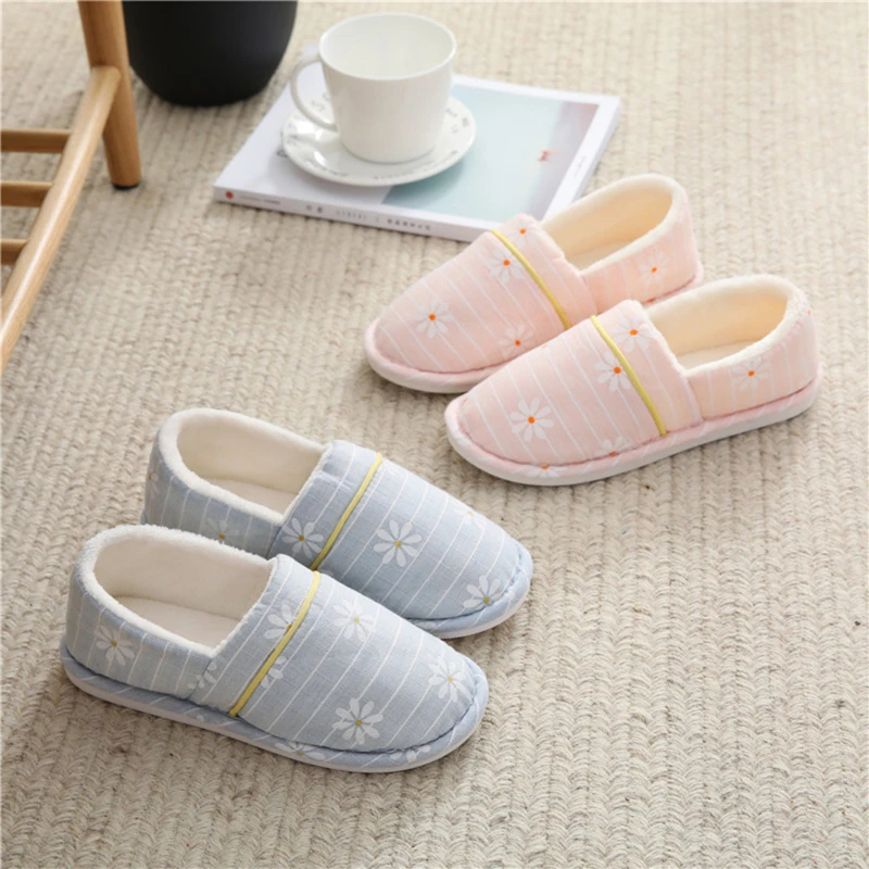 

Baotou Word Cotton Drag Ladies Slippers Cute Little Daisy Autumn Winter Hot Sell Couple Casual Indoor Warm Home Winter Drag