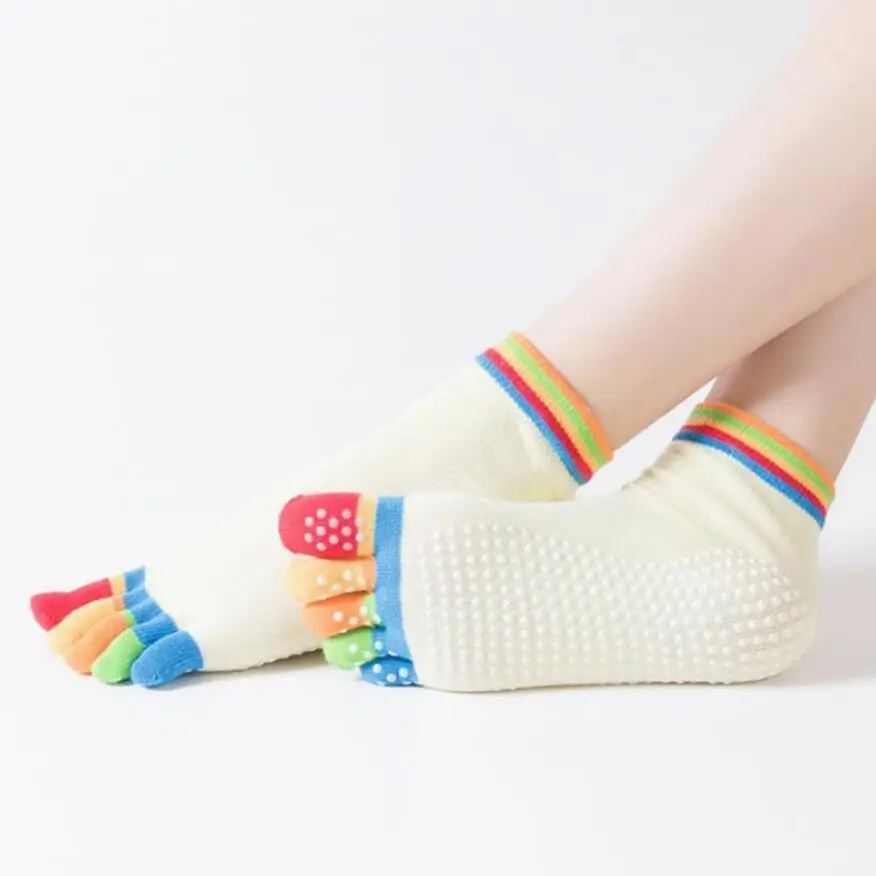 CH 540 пять пальцев хлопок половина Non Slip открытый носок анти носки до лодыжки