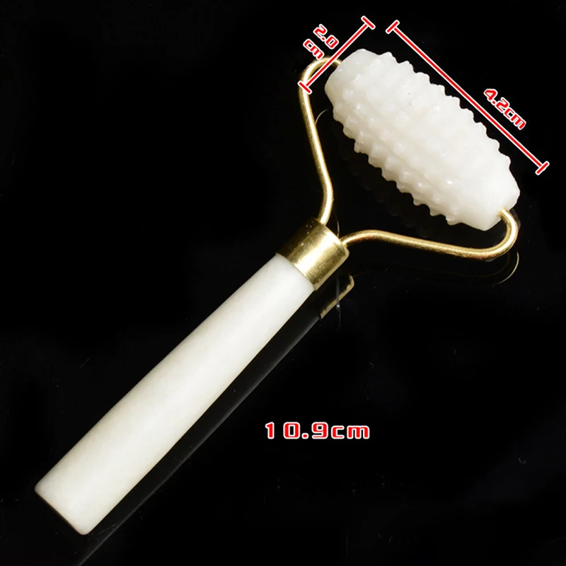 

1PCS Facial Massage Roller White Manual Natural Jade Stone Face Massager Beauty Tool For Healthy Youthful Skin