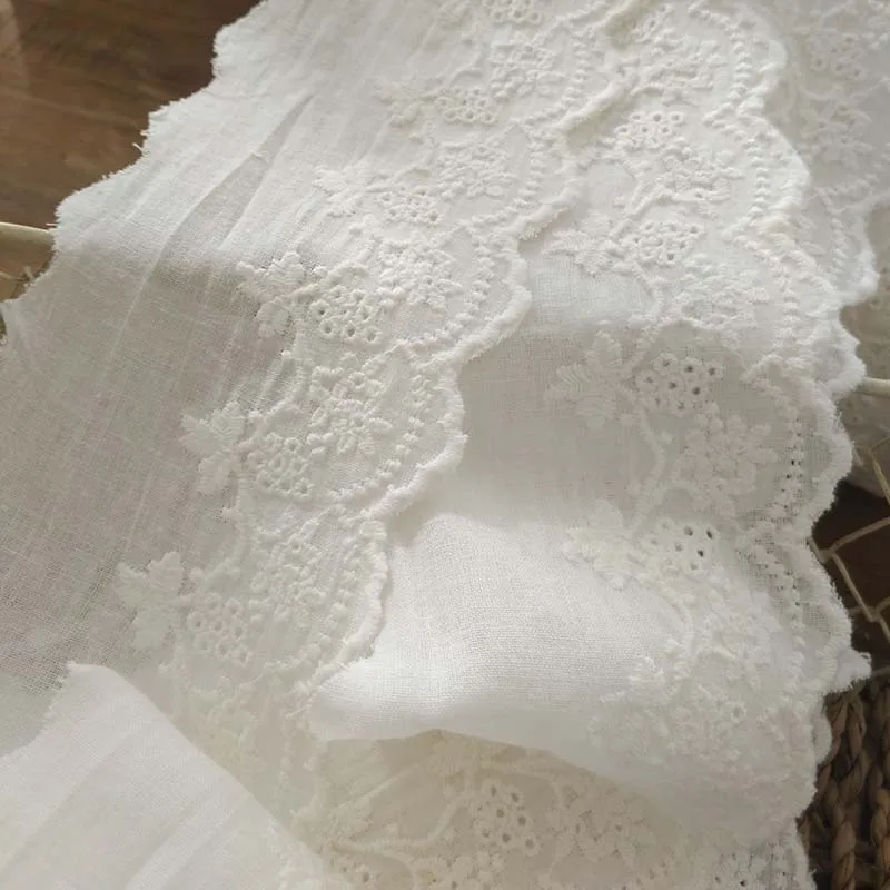 Однометровая Цветочная вышитая Волнистая кромка хлопковая кружевная лента