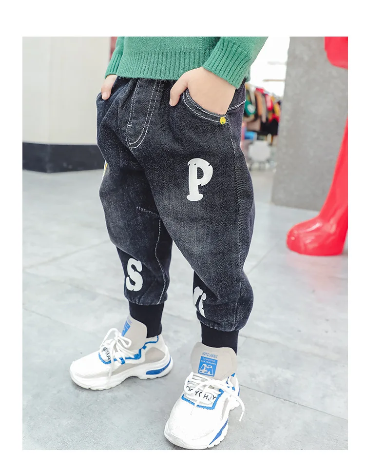 pants No velvet Зимние костюмы для мальчиков, теплая плотная куртка, пальто, толстовка с буквенным принтом, штаны, комплект одежды для маленьких мальчиков 3, 4, 5, 6, 7 лет, 3 предмета - Цвет: pants No velvet