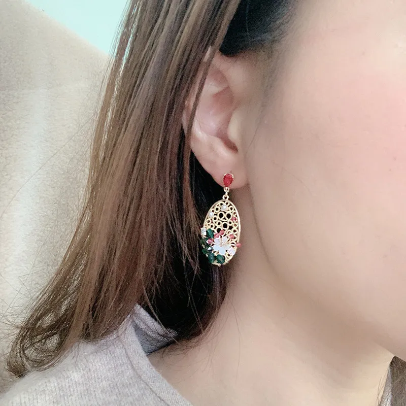 DMED060075 Pearl Earrings Silver 925 Jewelry Chinese Style Crystal Material 2-3mm Studs For Women | Украшения и аксессуары