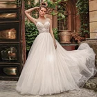 Verngo, новинка 2022, изысканная Кружевная аппликация, женское пляжное свадебное платье трапециевидной формы, пикантные винтажные Свадебные платья на бретелях-спагетти