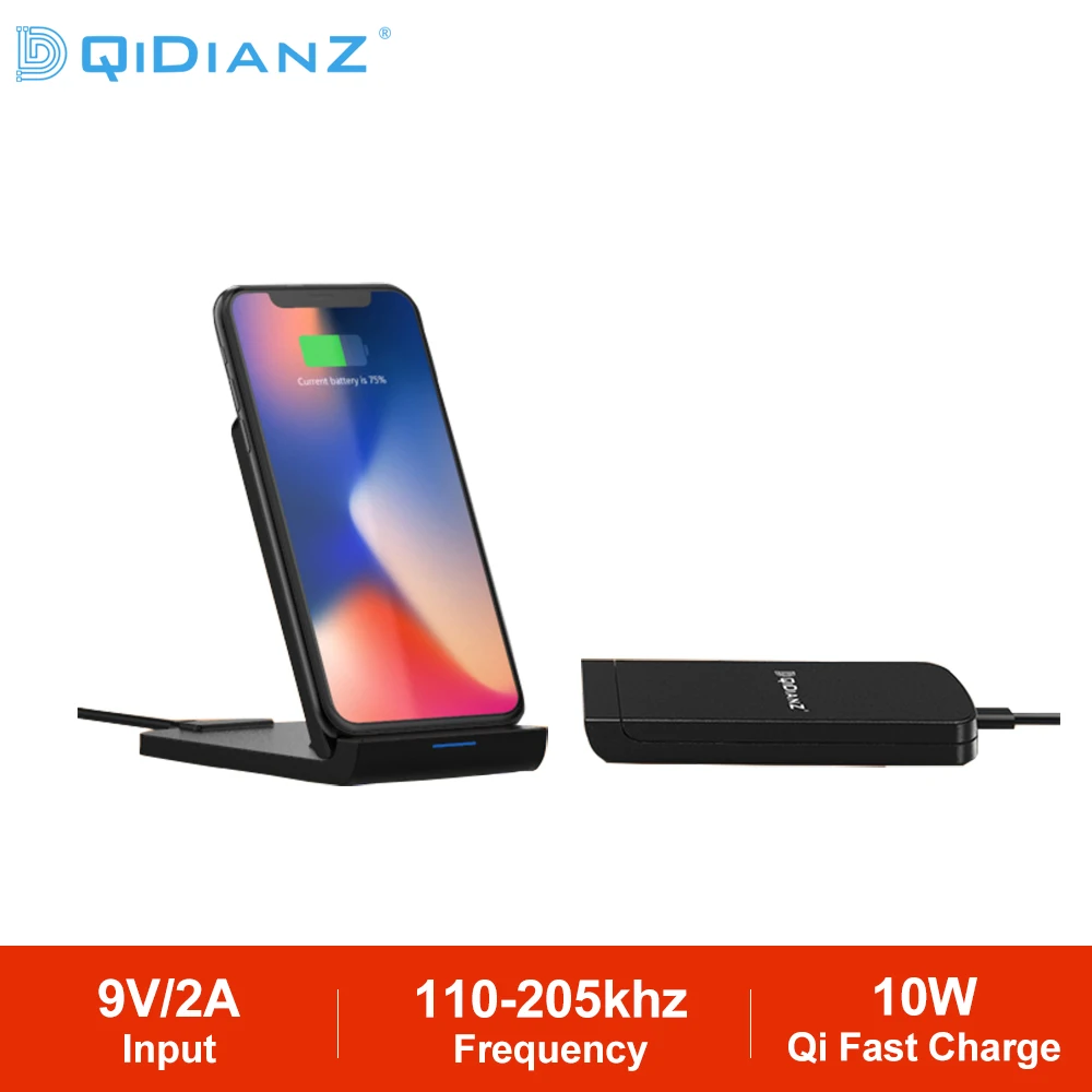 Беспроводное зарядное устройство 10 Вт складная подставка для Samsung S9 S8 iPhone X XR XS Max