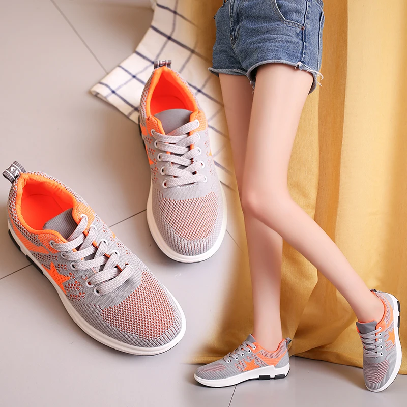 

2020 new Women Walking Shoes Running Mesh Shoes Fashion Platform Slip-On Sneaker Air Cushion Gym Modern Dance Shoes Men
