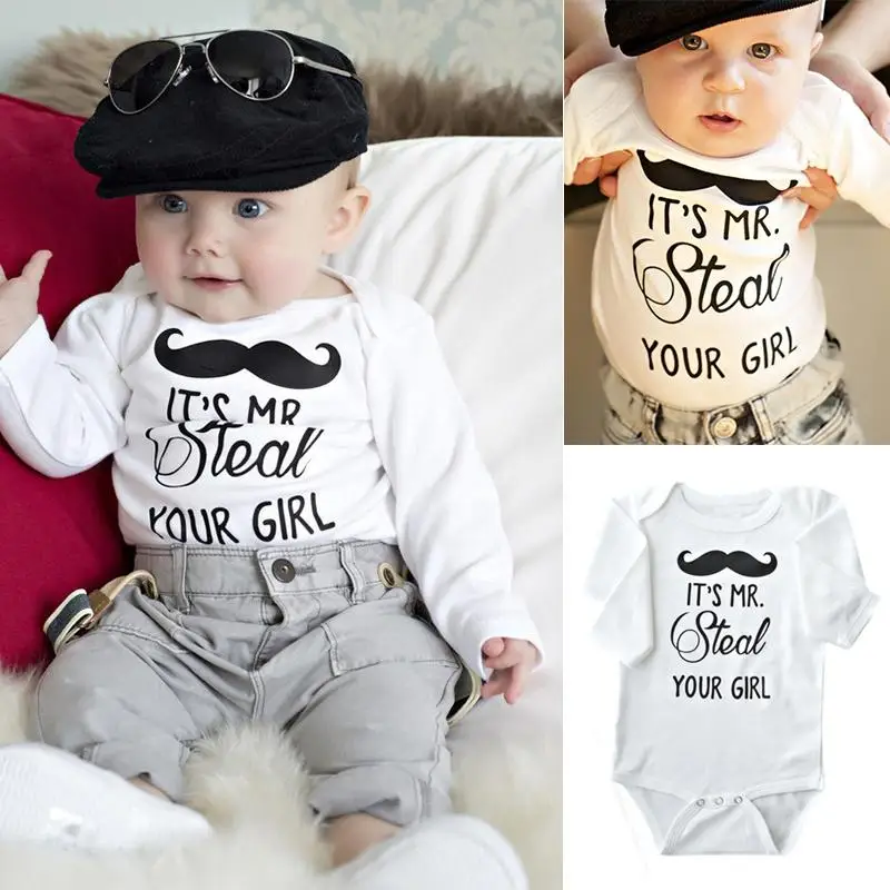 

Baby Kids Cute Letter Printed O Neck Casual Rompers Long Sleeve Cotton Pullover Jumpsuit Baby Boy Christening Clothing
