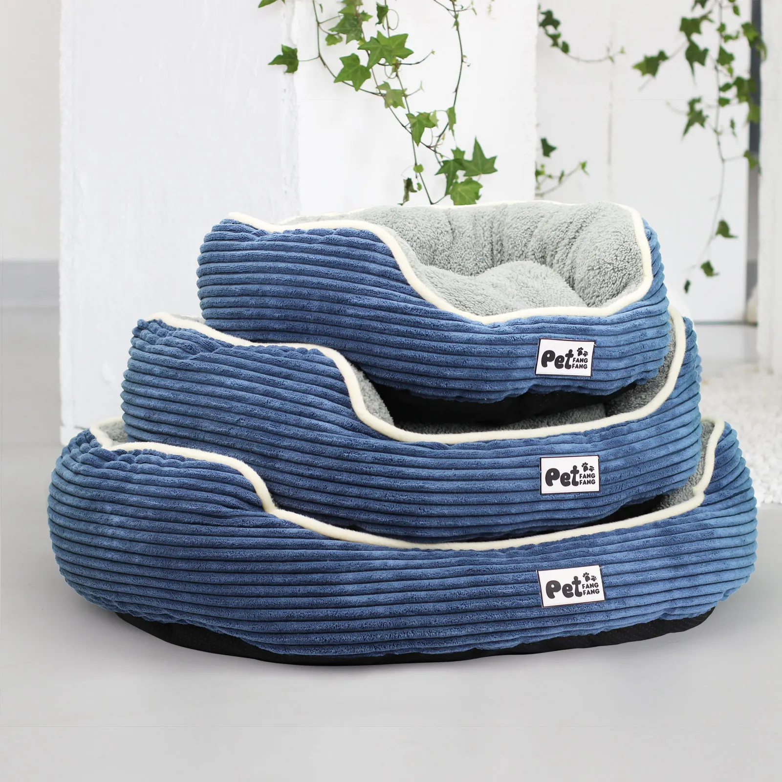 

Striped Corduroy Dog'S Nest Cat'S Nest Autumn Winter Pet'S Nest