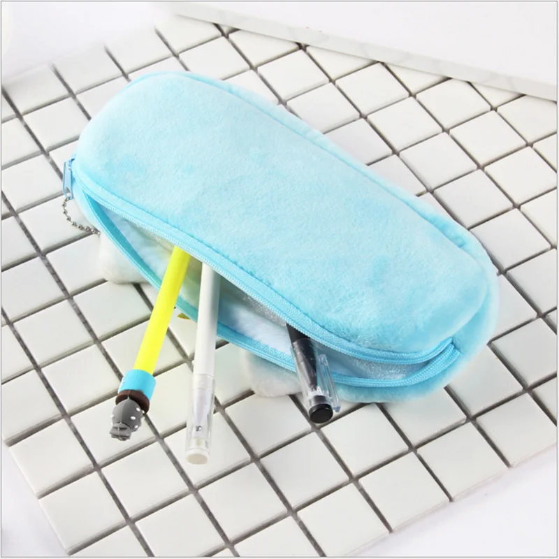 

Unicorn Pencil Case Box Pen Bag For Kids Storage Bag Cute Cartoon Animal Large Capacity Makeup Bag For Women Creative Plush Toy