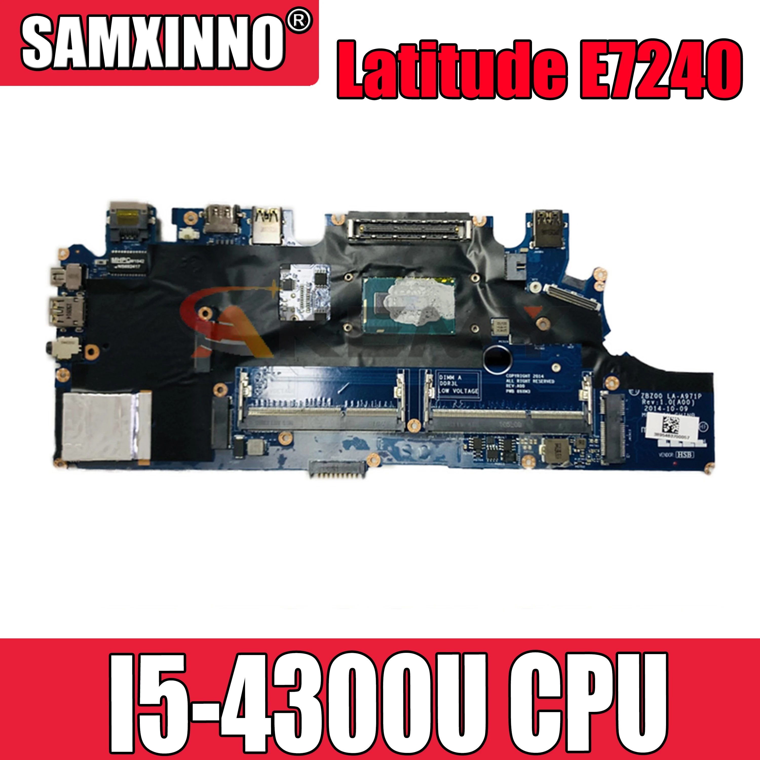Оригинальная материнская плата для ноутбука DELL Latitude E7240 Core I5-4300U CN-0K3P5K 0K3P5K VAZ50 LA-9431P