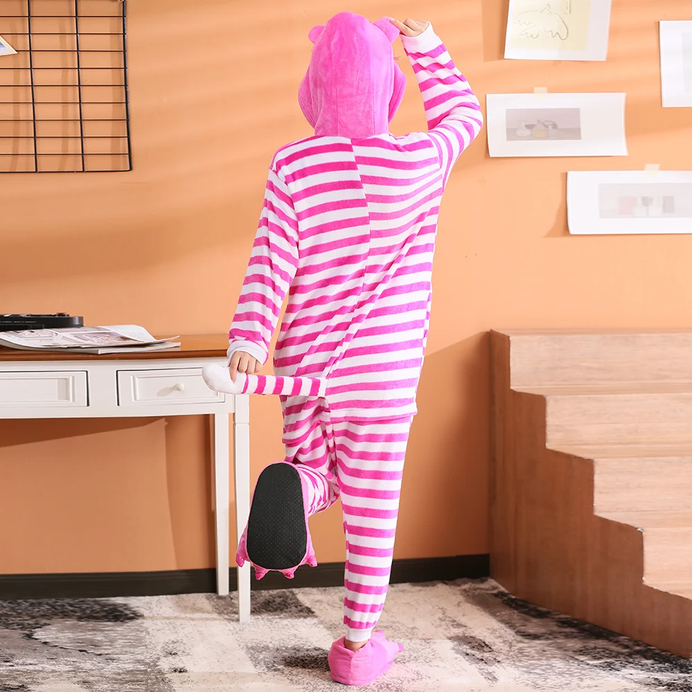 KIGUCOS onesies Чеширский кот мультфильм животных пижамы для женщин зимние теплые