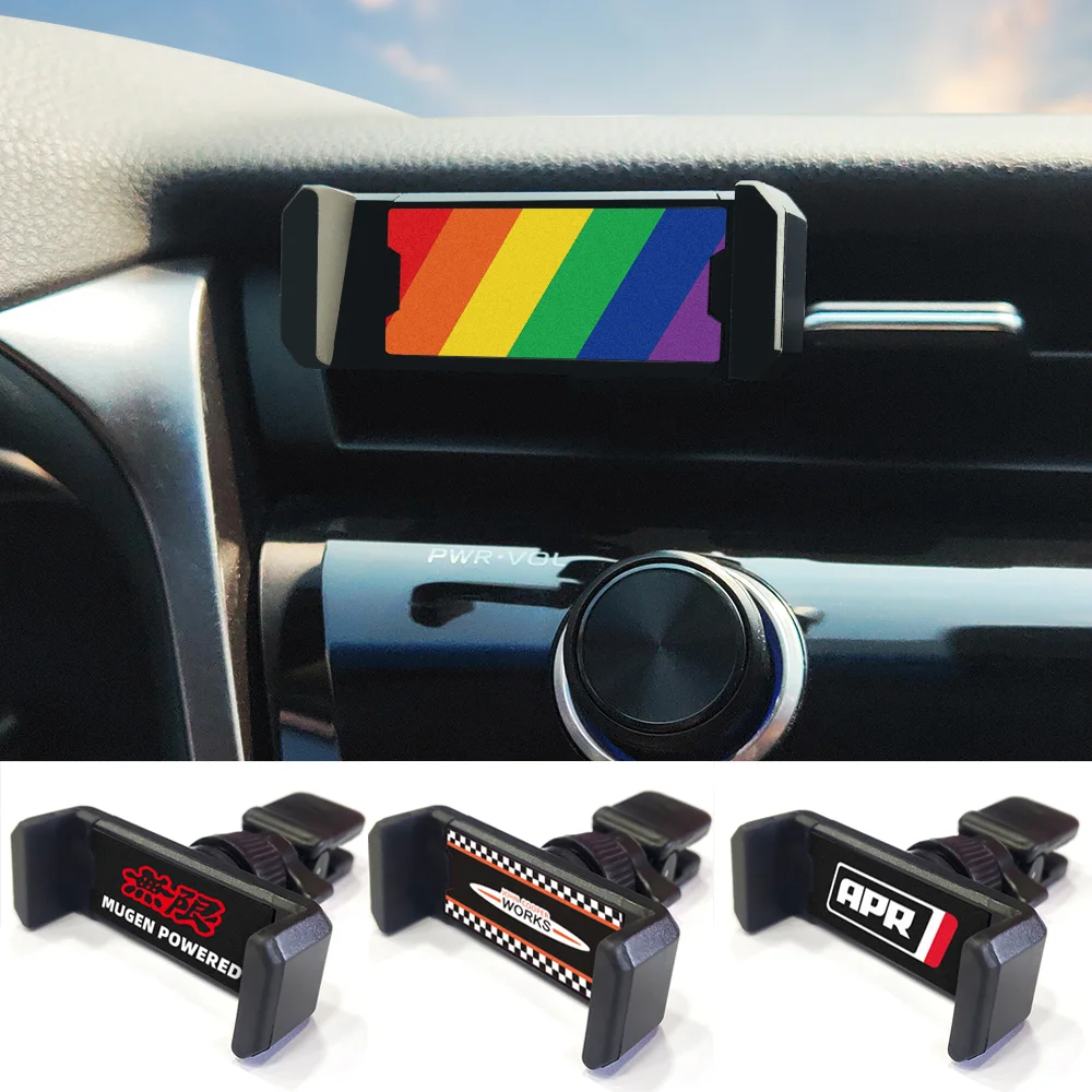 

1pcs rainbow Car Mobile Phone Holder Car Air Vent Clip Stand Cell phone GPS Support For iPhone 12 11 Samsung Huawei