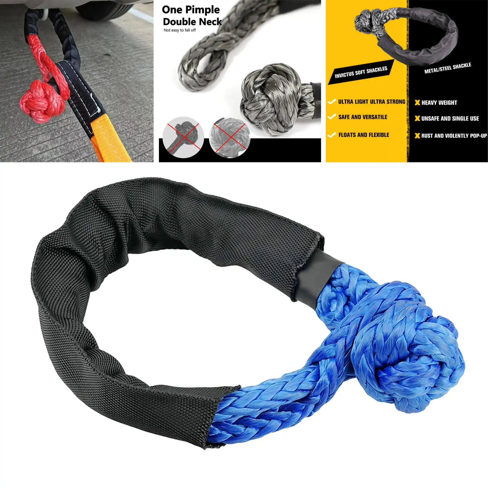 

Strength Rope Tow Pull Rope Off-Road Winch Shackle for Car Broke Down