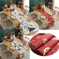 new merry christmas table runner luxury polyester cotton digital printing table runner christmas decorations home party weddings