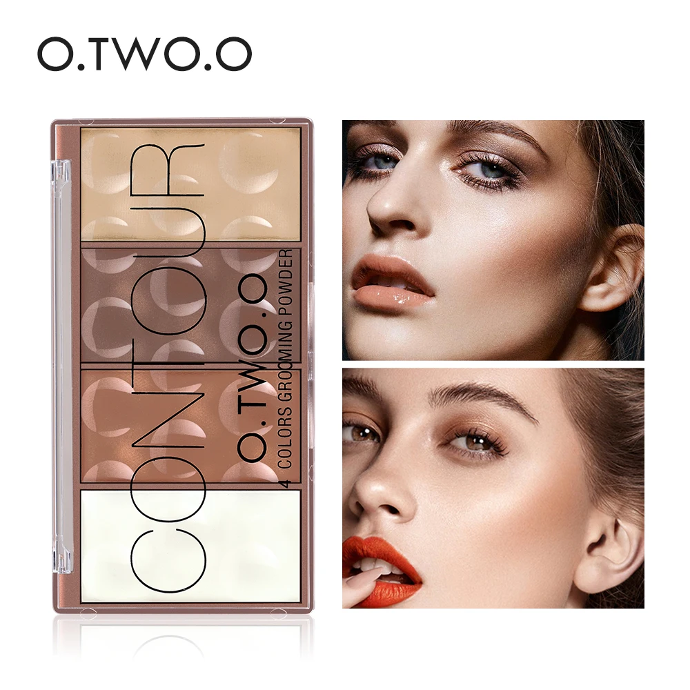 O.TWO.O Contour Palette Face Shadow Groming Powder Makeup 4 Colors Long-Lasting Facial Contouring Bronzer Cosmetics