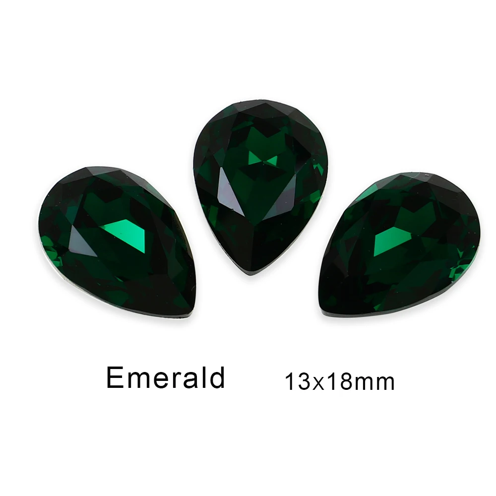 Стеклянные Подвески капельки в виде кристаллов из камней по оборотной стороне