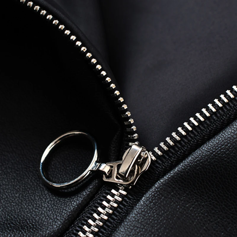 Женская мини юбка GCAROL черная из искусственной кожи с металлической пряжкой на