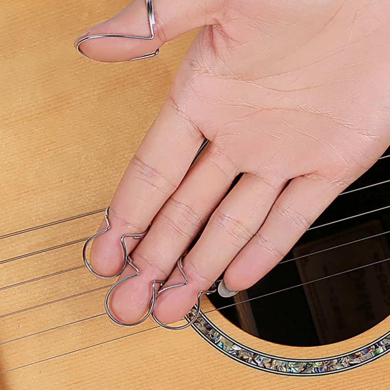 4 шт. металлический палец кольцо защита указательный для гитары бас|Детали и