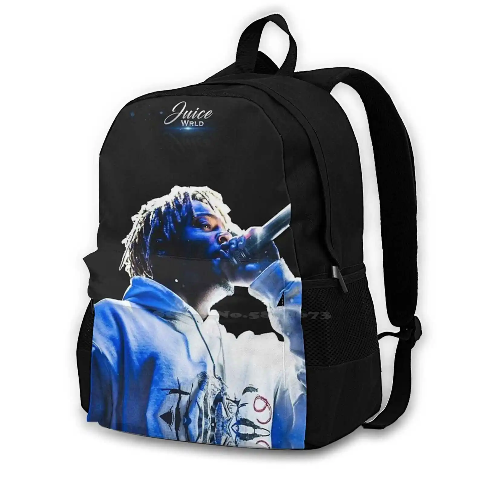 Juice Light Blue Heaven Fashion Bags Travel Laptop Backpack Music Hiphop Rapper Light Blue Juice Wrld 999 Out Fit Single Cover