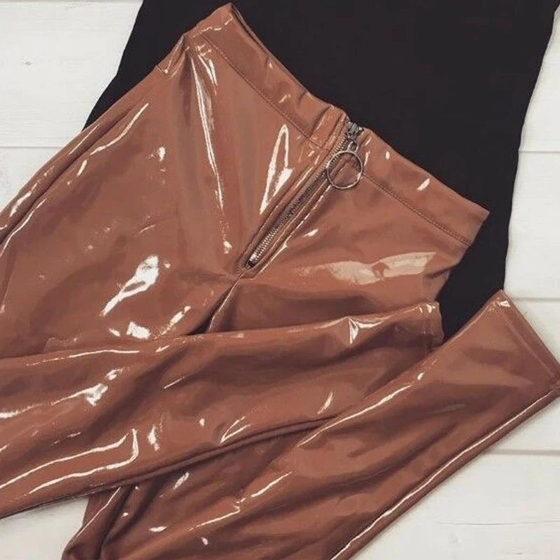 Пикантные блестящие облегающие брюки 2021 женские демисезонные брюки-карандаш из