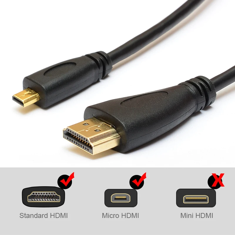 Micro HDMI совместимый кабель видеокабели позолоченный 1080P 3D для GoPro Hero 7 6 5 4 3 Yi 4K Sjcam