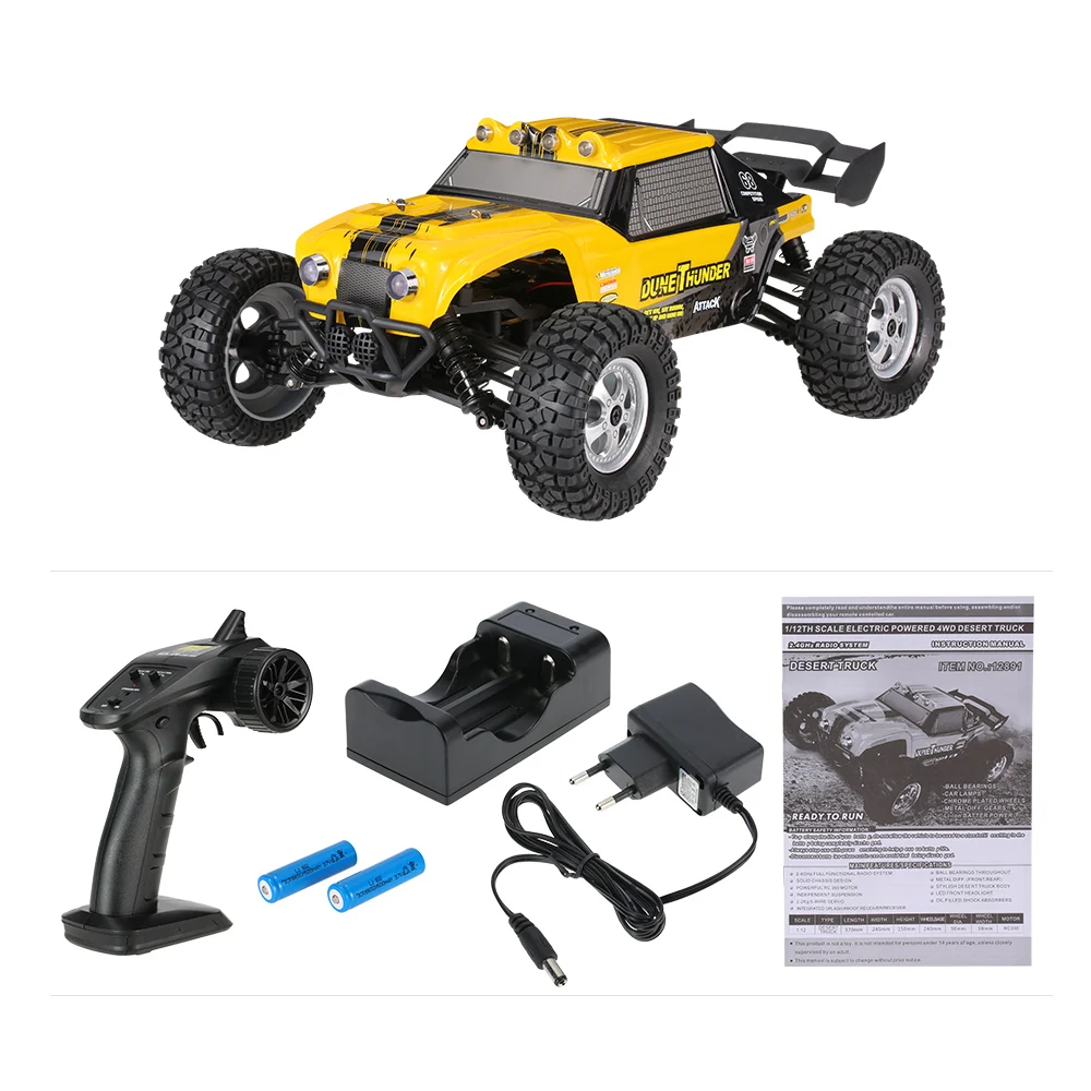 HBX 12891 1/12 2,4G 4WD Водонепроницаемый пустыня грузовик внедорожных RTR RC грузовик с светодиодный пульт дистанционного управления светом Управление игрушки грузовики для мальчиков