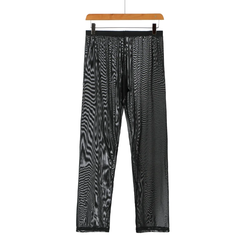 Мужские прозрачные дышащие леггинсы AIIOU черные ультратонкие длинные брюки