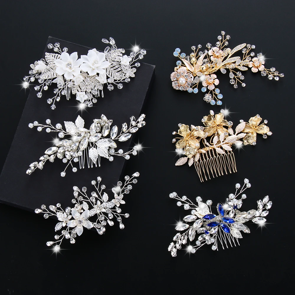 Хрустальные стразы свадебная расческа для волос женские свадебные аксессуары