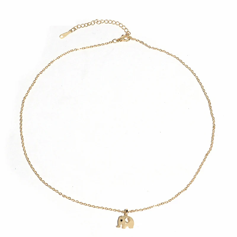 XL002203 Классическое модное золотое ожерелье с подвеской, с лунным глазом, слон, кактус, молния,, женское ожерелье, колье, вечерние ювелирные изделия - Окраска металла: XL002203