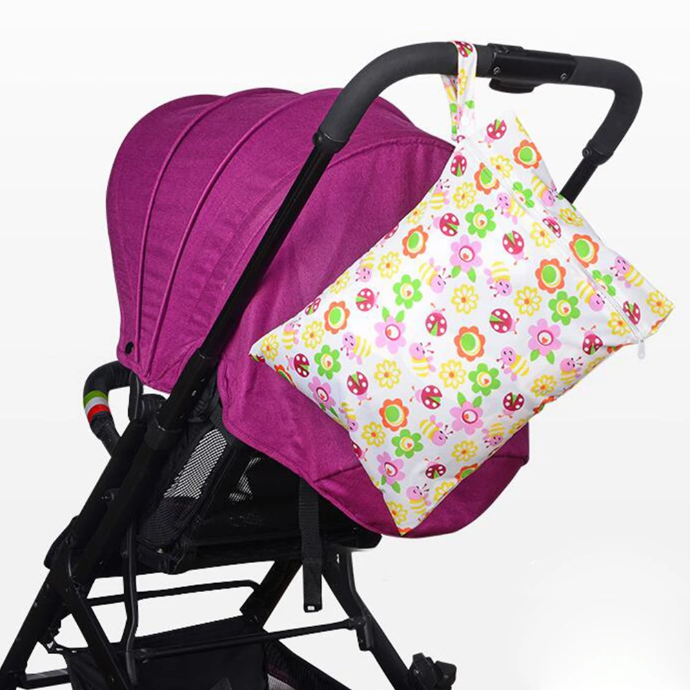 

Baby Diaper Storage Bag Single Zipper Baby Diaper Bag Wet Dry Bag Urine Convenient Bag Waterproof Reusable Washable 30*40cm