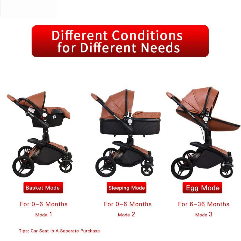 Детская коляска 4 колеса высокая пейзаж 3 в 1 может сидеть спать подходит 0