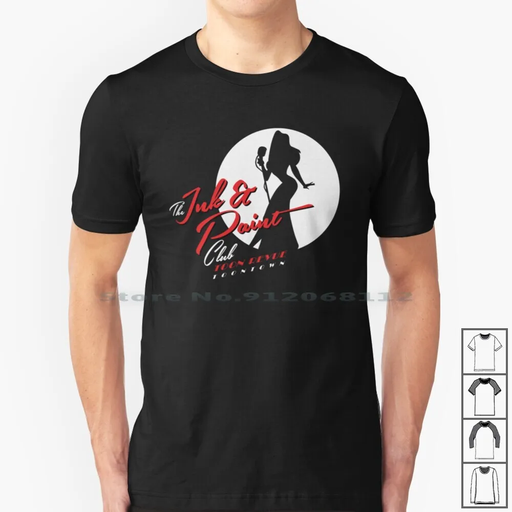 Клубная футболка с чернилами и рисунком 100% хлопок оправой Роджер Кролик кролик