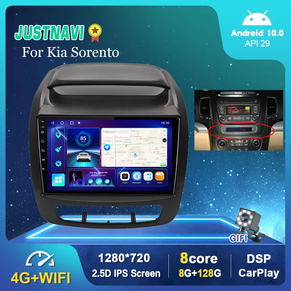 

Android 10.0 Multimedia Player For Kia Sorento 2013 2014 GPS Car Radio Stereo Head Unit Navigation WIFI Carplay Autoradio NO DVD