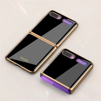 hard pc case for samsung galaxy z flip phone case for galaxy z flip stylish slim protective electroplated pc back cover