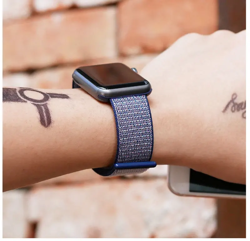 Ремешок для наручных часов Apple Watch 4 5/3/2/1 38 мм 42 мм 62 NewColors нейлон мягкий дышащий сменный ремешок петли для наручных часов iwatch серии 4 40 мм 44 мм